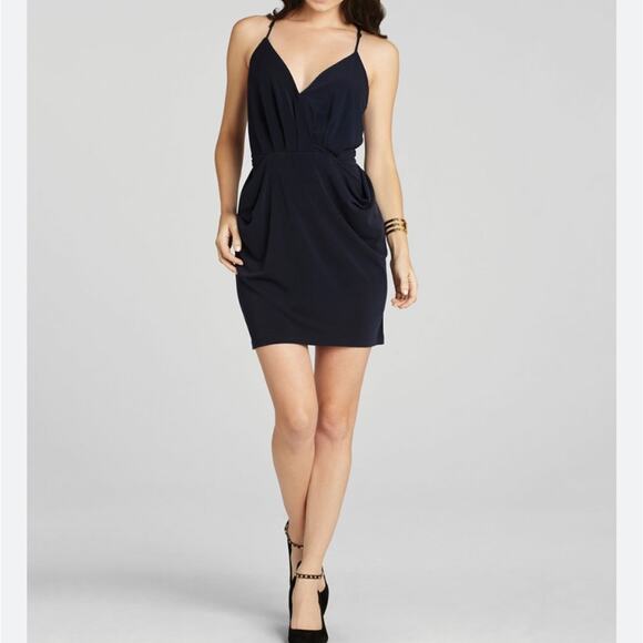 NEW BCBGENERATION drape pockets little black dress small - Picture 9 of 9